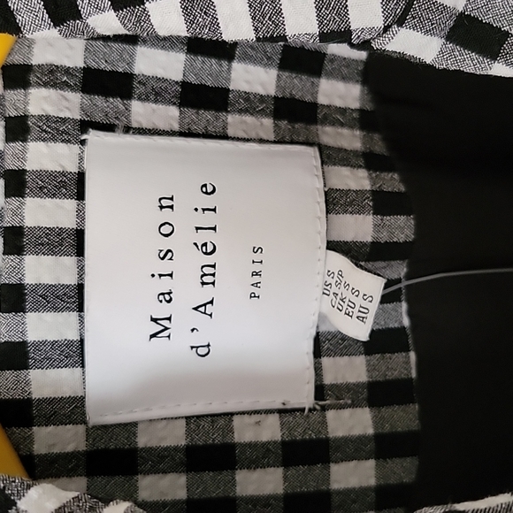 Maison d'Amelie Blazer Small  Womens Business Casual Plaid Gingham B&W New Lined - Picture 3 of 4
